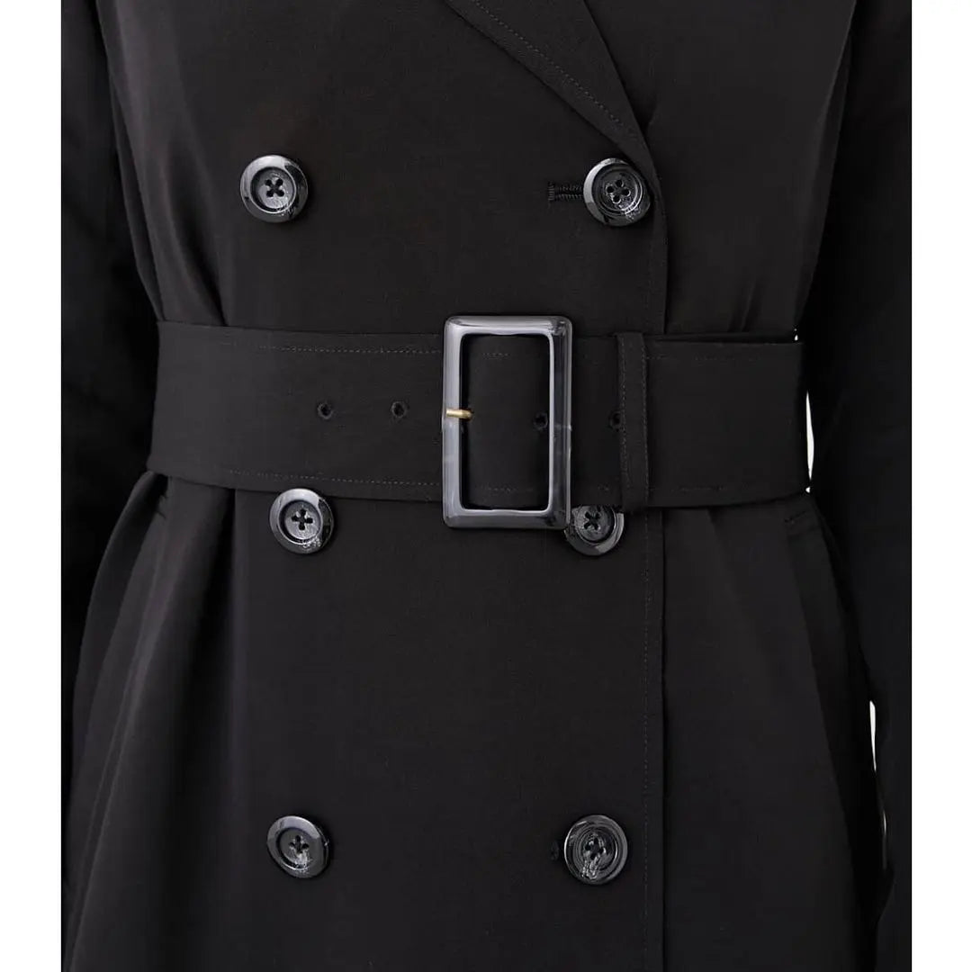 rienda pleated combination trench CT trench coat black S