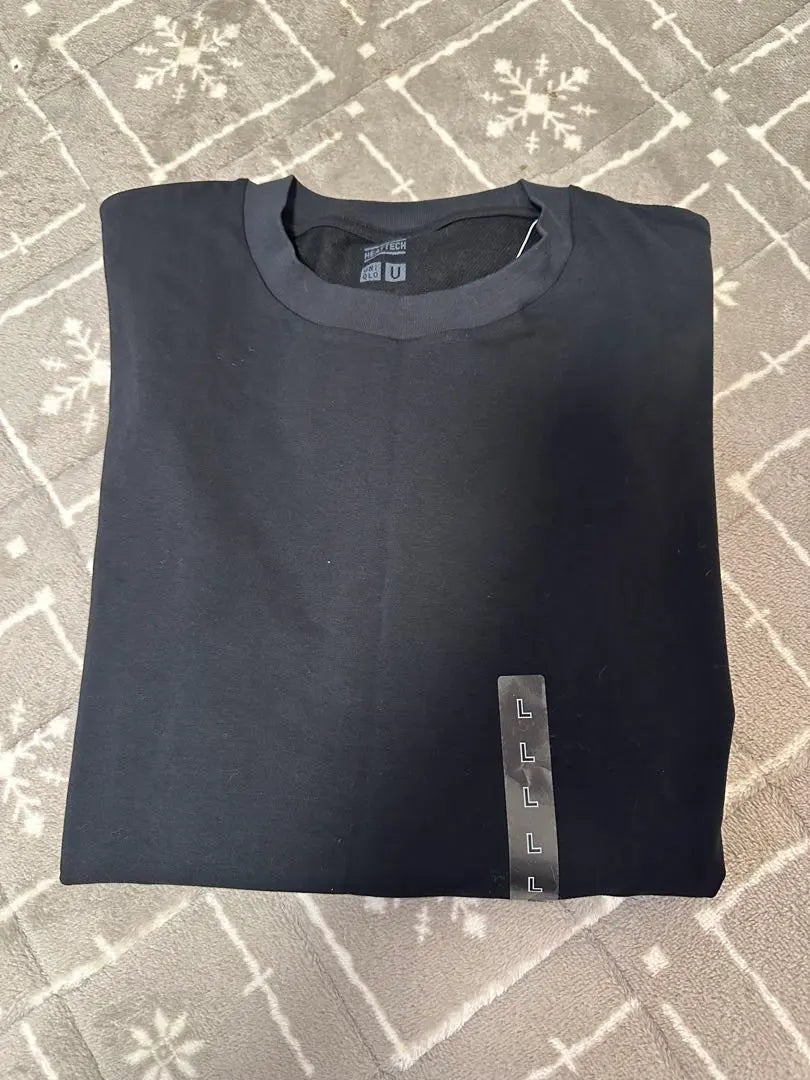 4444☆UNIQLO Camiseta Uniqlo Heattech Cool Neck Negro | 4444☆UNIQLO ユニクロ ヒートテックコットンクールネックT ブラック