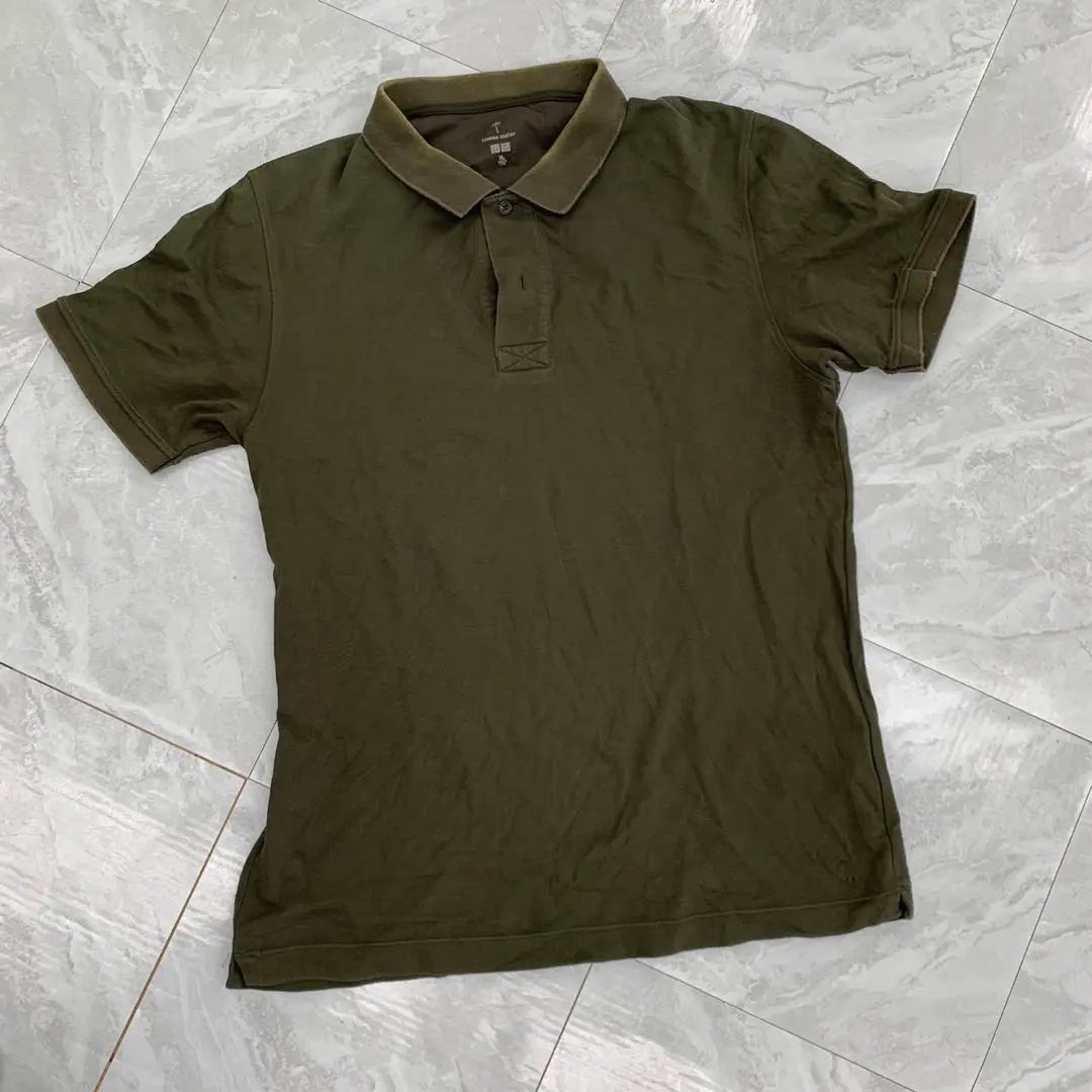 Uniqlo Thomas Meyer Polo Shirt Plain Dark Olive Short Sleeve XL Size