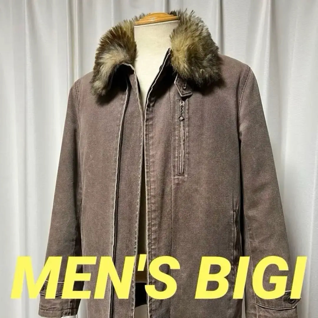 Chaqueta vaquera marrón Bigi Fur para hombre con forro acolchado