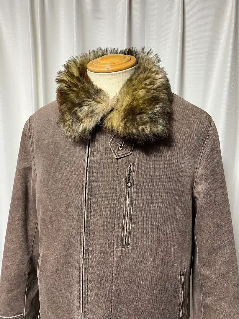 Chaqueta vaquera marrón Bigi Fur para hombre con forro acolchado