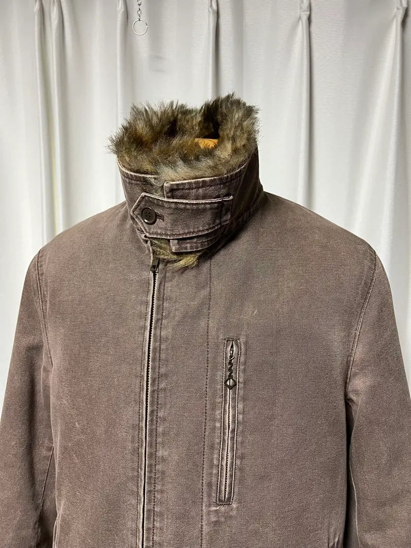 Chaqueta vaquera marrón Bigi Fur para hombre con forro acolchado