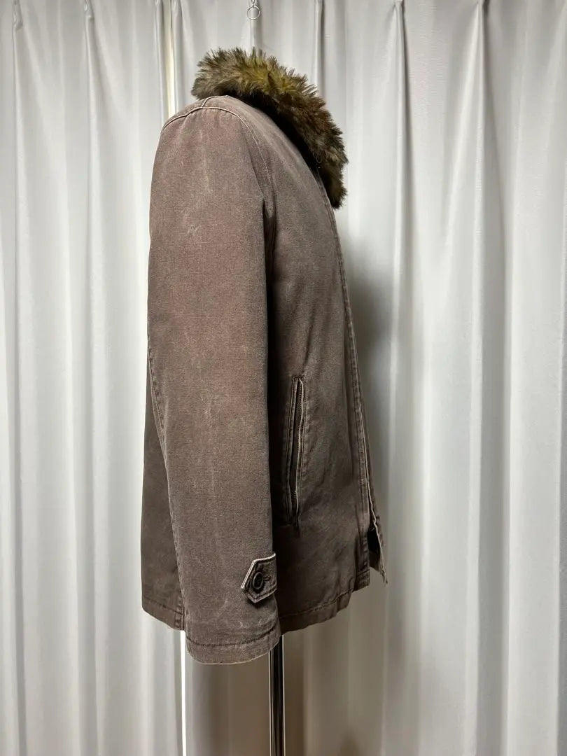 Chaqueta vaquera marrón Bigi Fur para hombre con forro acolchado