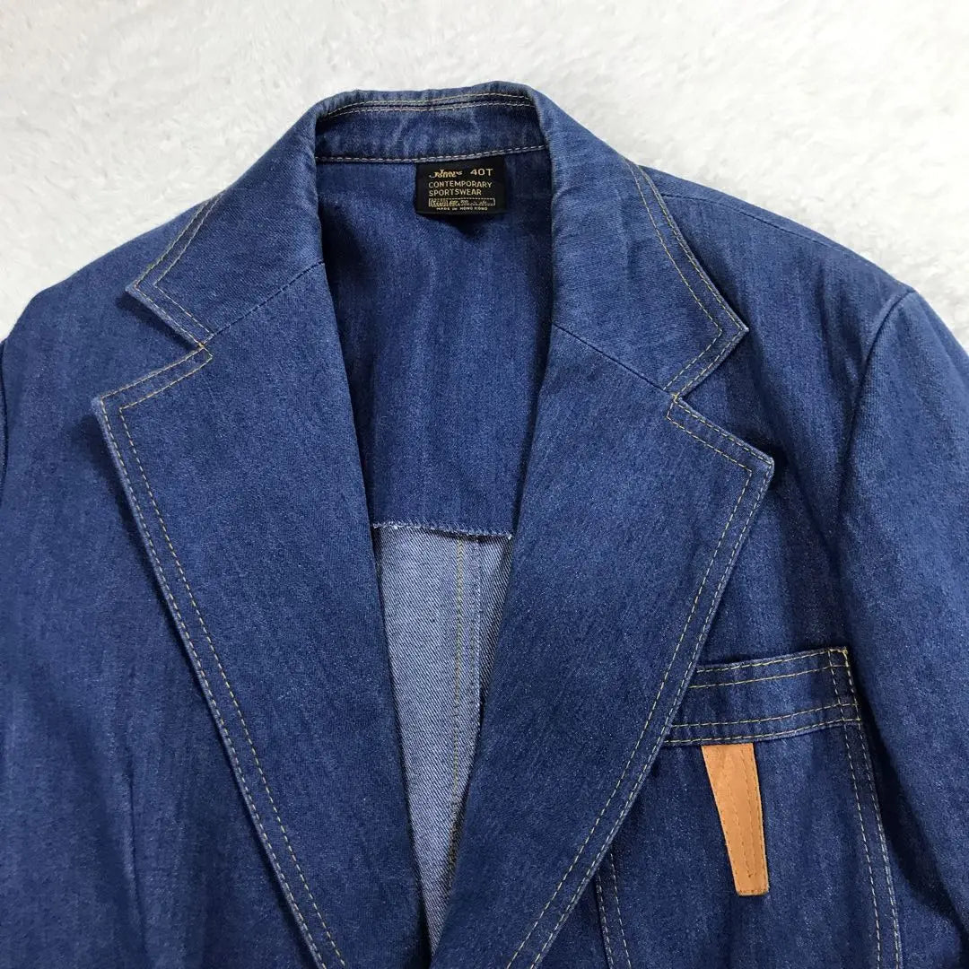 [Rare] Sears Sears tailored jacket made in Hong Kong, cotton and leather L