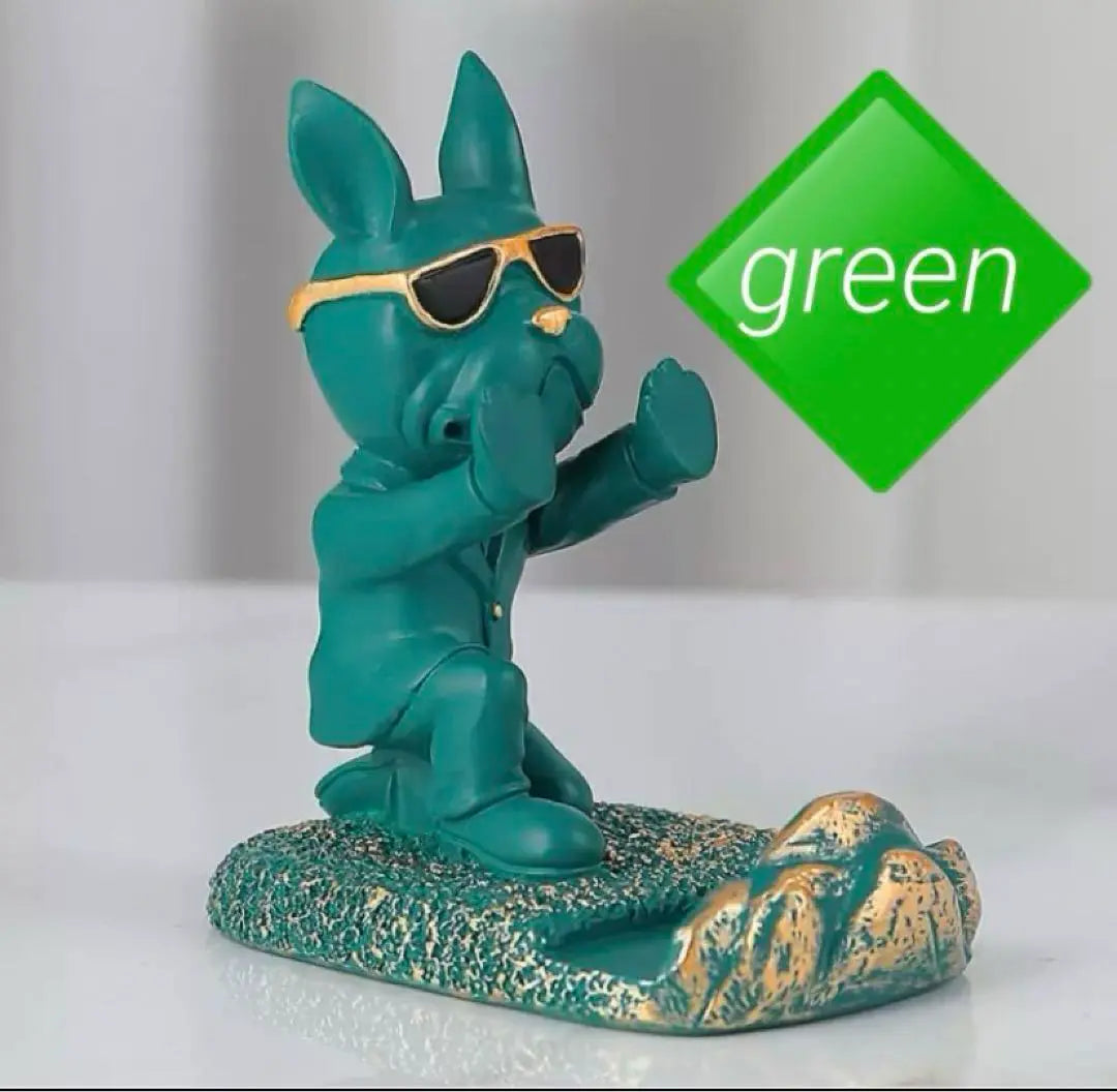 French Bulldog Green Smartphone Stand Ornament Interior Moving Celebration Stylish