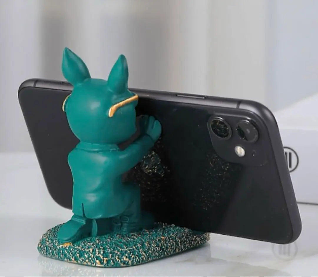 French Bulldog Green Smartphone Stand Ornament Interior Moving Celebration Stylish