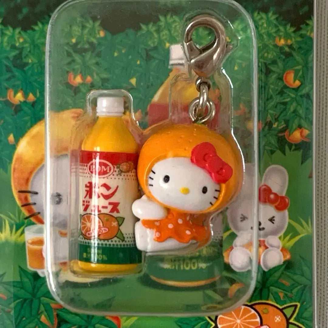 [Local Kitty] Ehime Prefecture Strap Kitty-chan Pon Juice Keychain