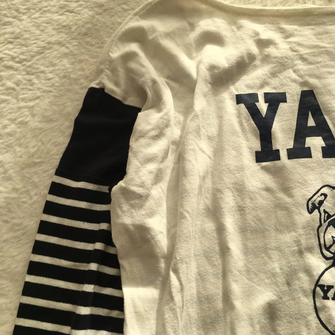 [Yare University] Cut and sew striped tops, striped, crazy, 100 cotton