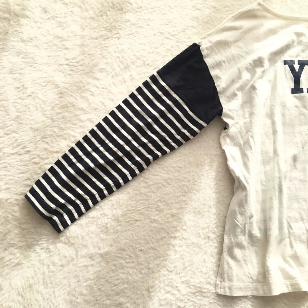 [Yare University] Cut and sew striped tops, striped, crazy, 100 cotton