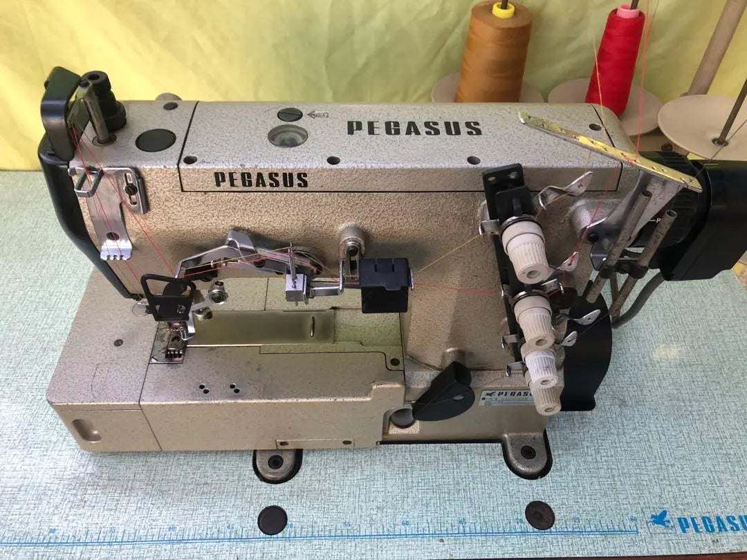 Pegasus W562-01CB flat head interlock stitch sewing machine used