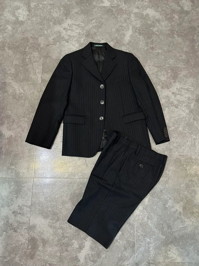 [Good condition] MIKI HOUSE Black Stripe Suit 130cm