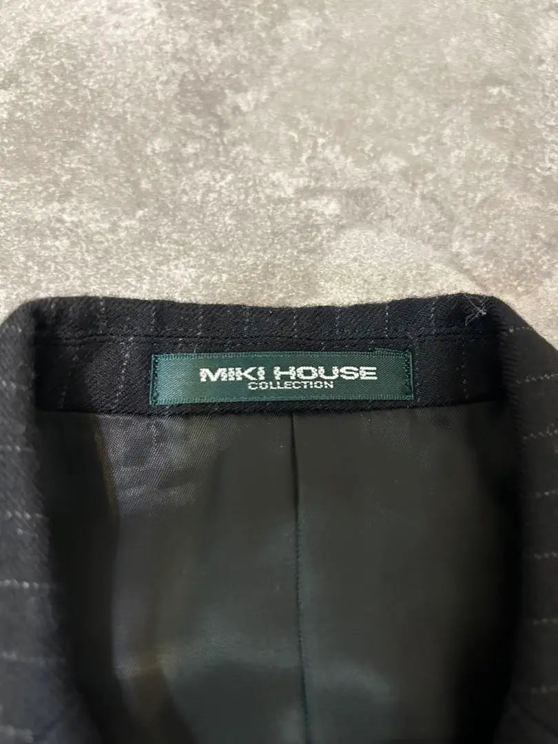 [Good condition] MIKI HOUSE Black Stripe Suit 130cm