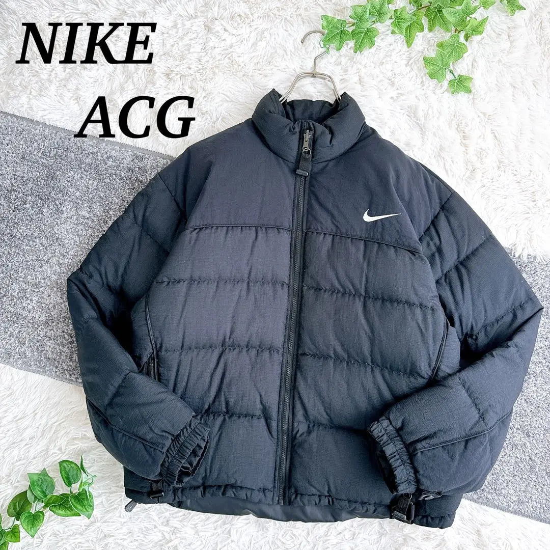 Chaqueta de plumas NIKE ACG antigua con logotipo bordado, color negro, talla L, difícil de encontrar