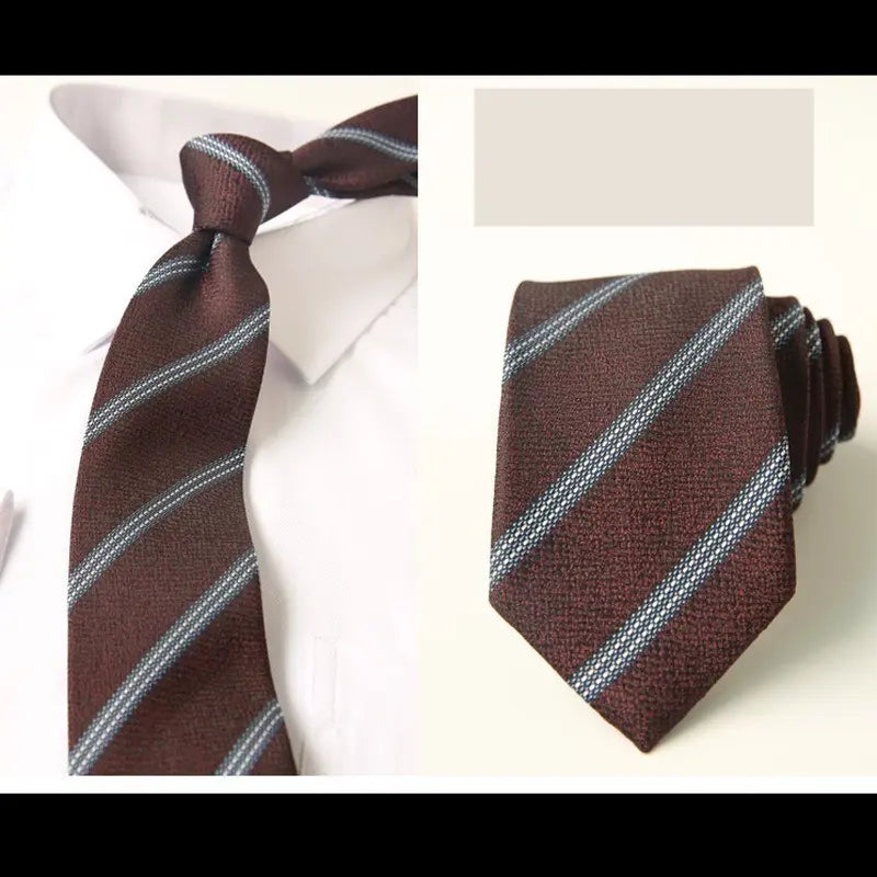 Fashionable Men's Stripe Casual Wine Red Tie Business