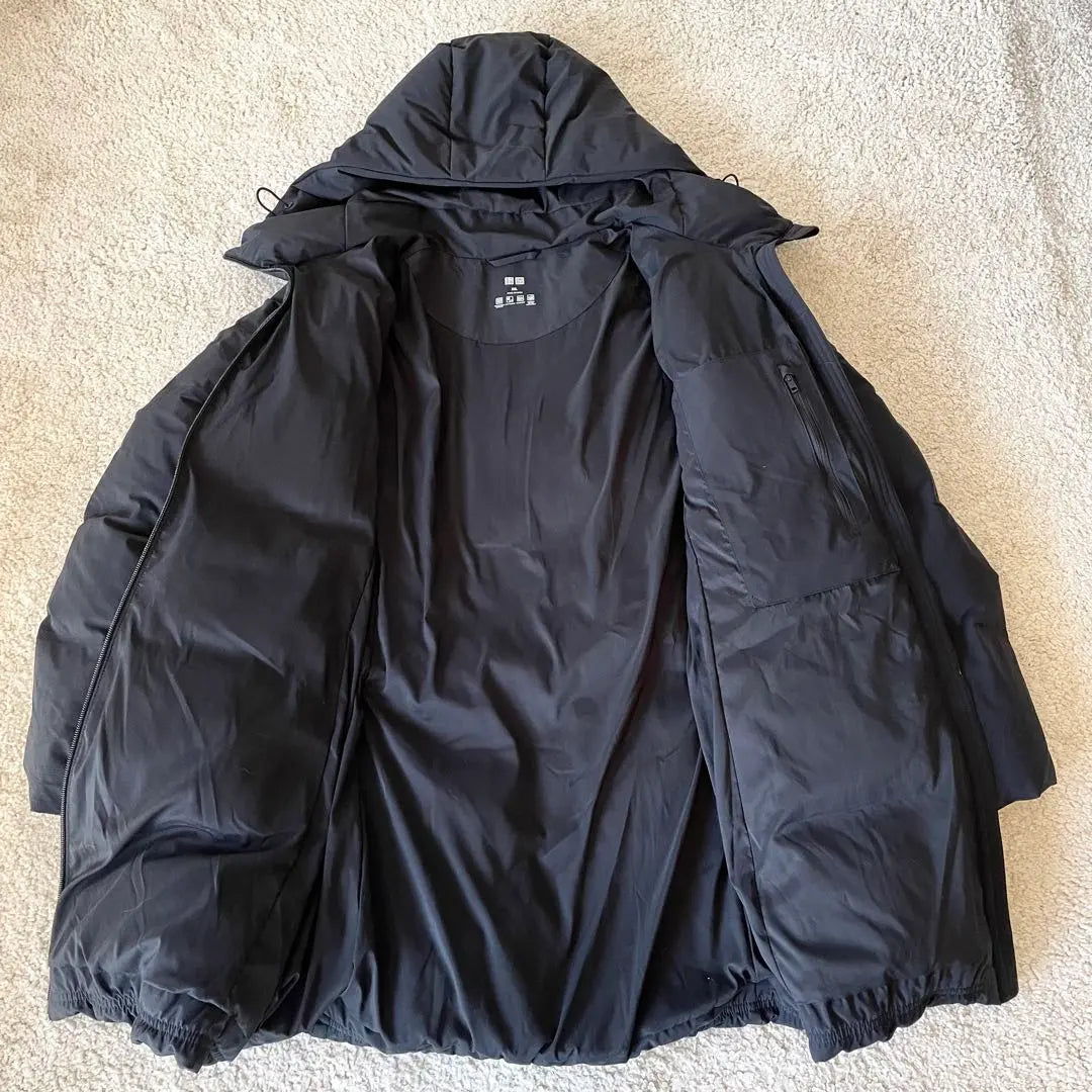 Parka de plumón Uniqlo de lujo extremadamente hermosa y sin costuras con corte 3D, repelente al agua, liviana | 極美品 ユニクロ 高級感 シームレスダウンパーカ 3Dカット 撥水 軽量