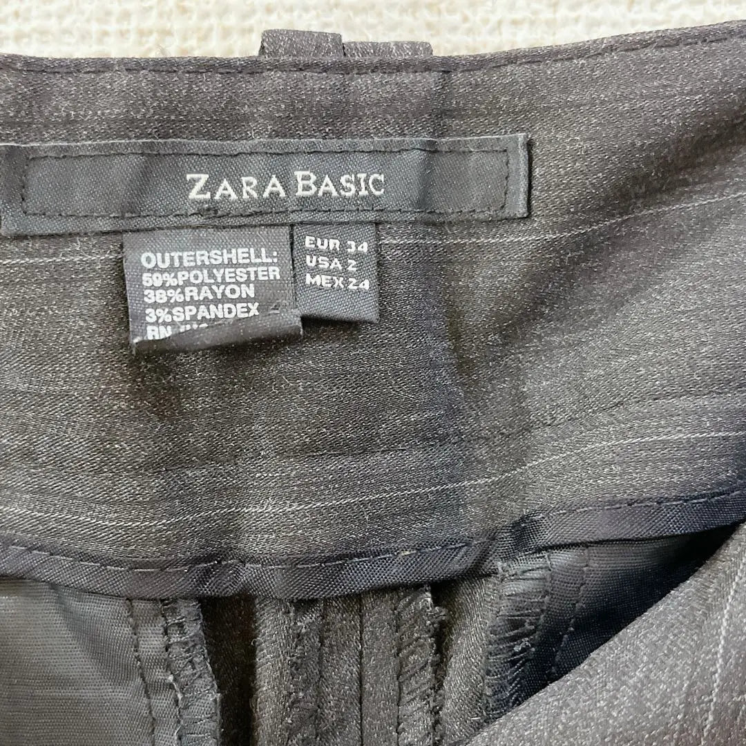 [1105] ZARA BASIC slacks striped gray tapered