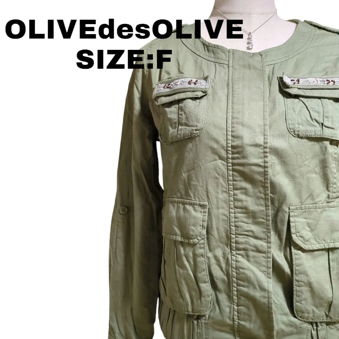 OLIVEdesOLIVE no-collar jacket (with beads)