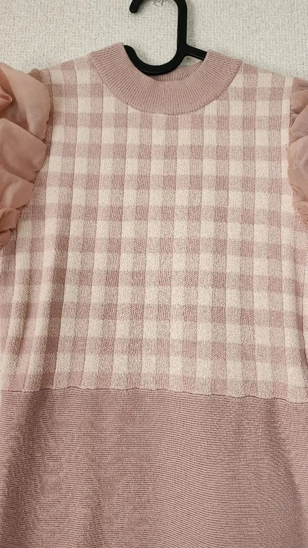 eimy istoire Spring Gingham Mermaid Knit Dress Pink