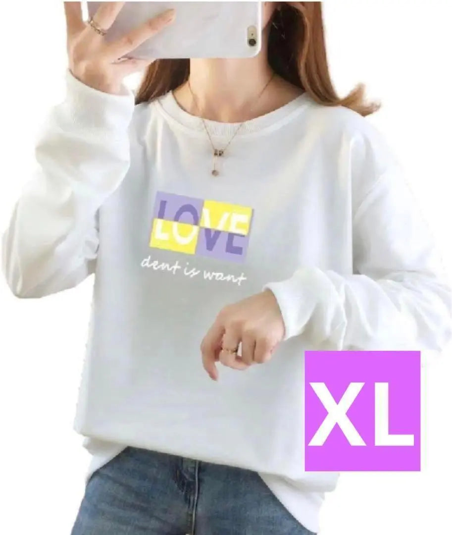 Long Sleeve Long T-Women's White Tops Loose Stylish XL Korean