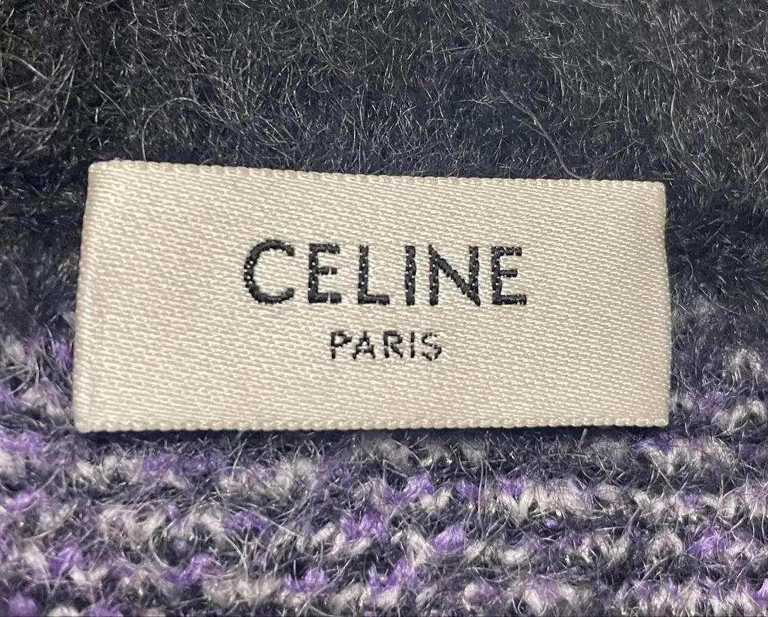 23SS Celine Oversized Argyle Mohair Knit S Sweater