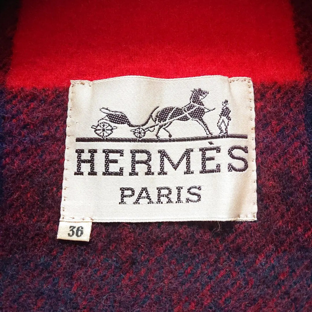 Rare Hermes cashmere fringe checkered river coat trench coat