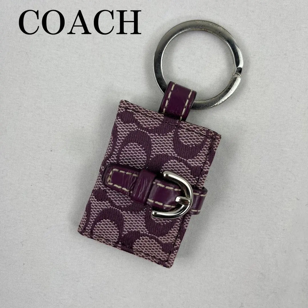 [Good condition] Coach Keychain Keyring Purple Photos Favorite activities | 【良品】 コーチ キーホルダー キーリング パープル 写真 推し活