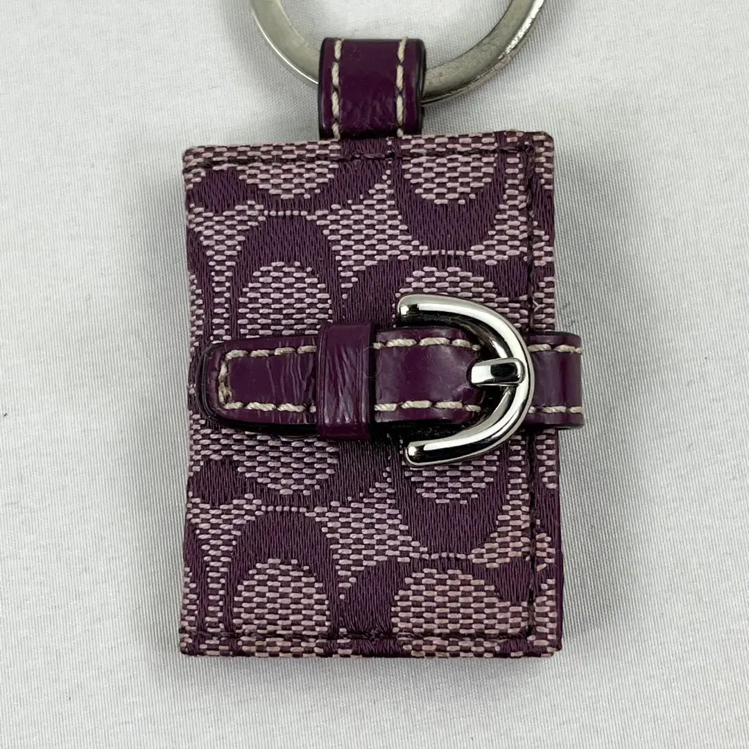 [Good condition] Coach Keychain Keyring Purple Photos Favorite activities | 【良品】 コーチ キーホルダー キーリング パープル 写真 推し活