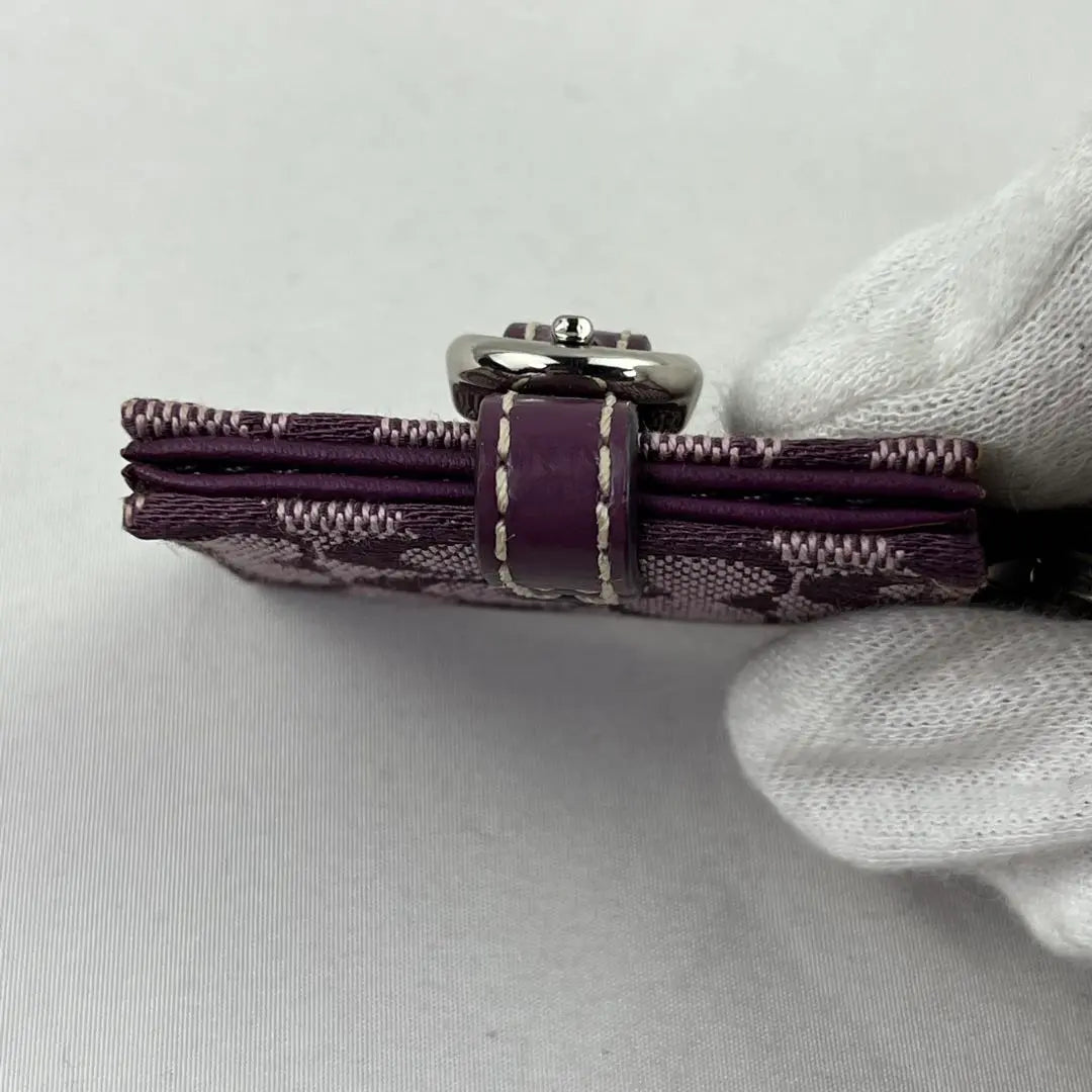 [Good condition] Coach Keychain Keyring Purple Photos Favorite activities | 【良品】 コーチ キーホルダー キーリング パープル 写真 推し活