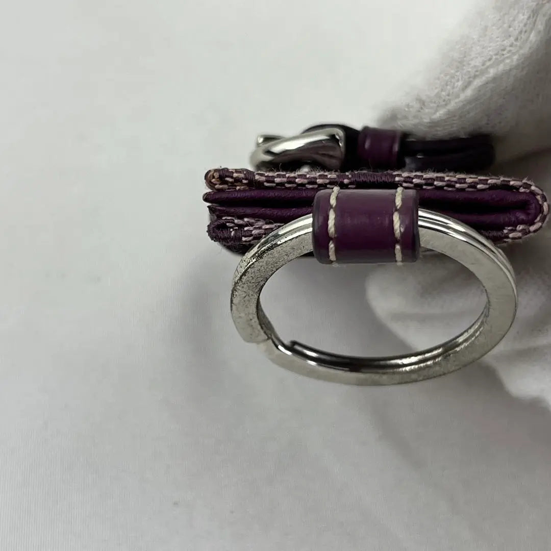 [Good condition] Coach Keychain Keyring Purple Photos Favorite activities | 【良品】 コーチ キーホルダー キーリング パープル 写真 推し活