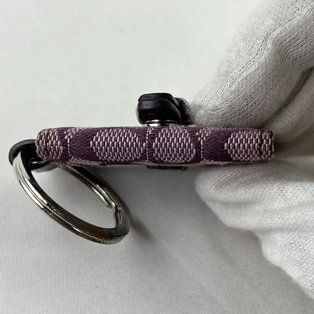 [Good condition] Coach Keychain Keyring Purple Photos Favorite activities | 【良品】 コーチ キーホルダー キーリング パープル 写真 推し活