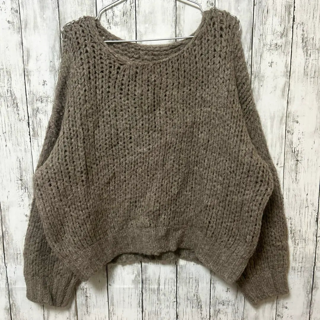 [knit] Round neck loose knit for women freesize brown | 【knit】ラウンドネックルーズニット レディースfreesize ブラウン