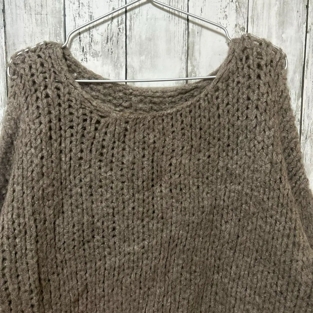 [knit] Round neck loose knit for women freesize brown | 【knit】ラウンドネックルーズニット レディースfreesize ブラウン