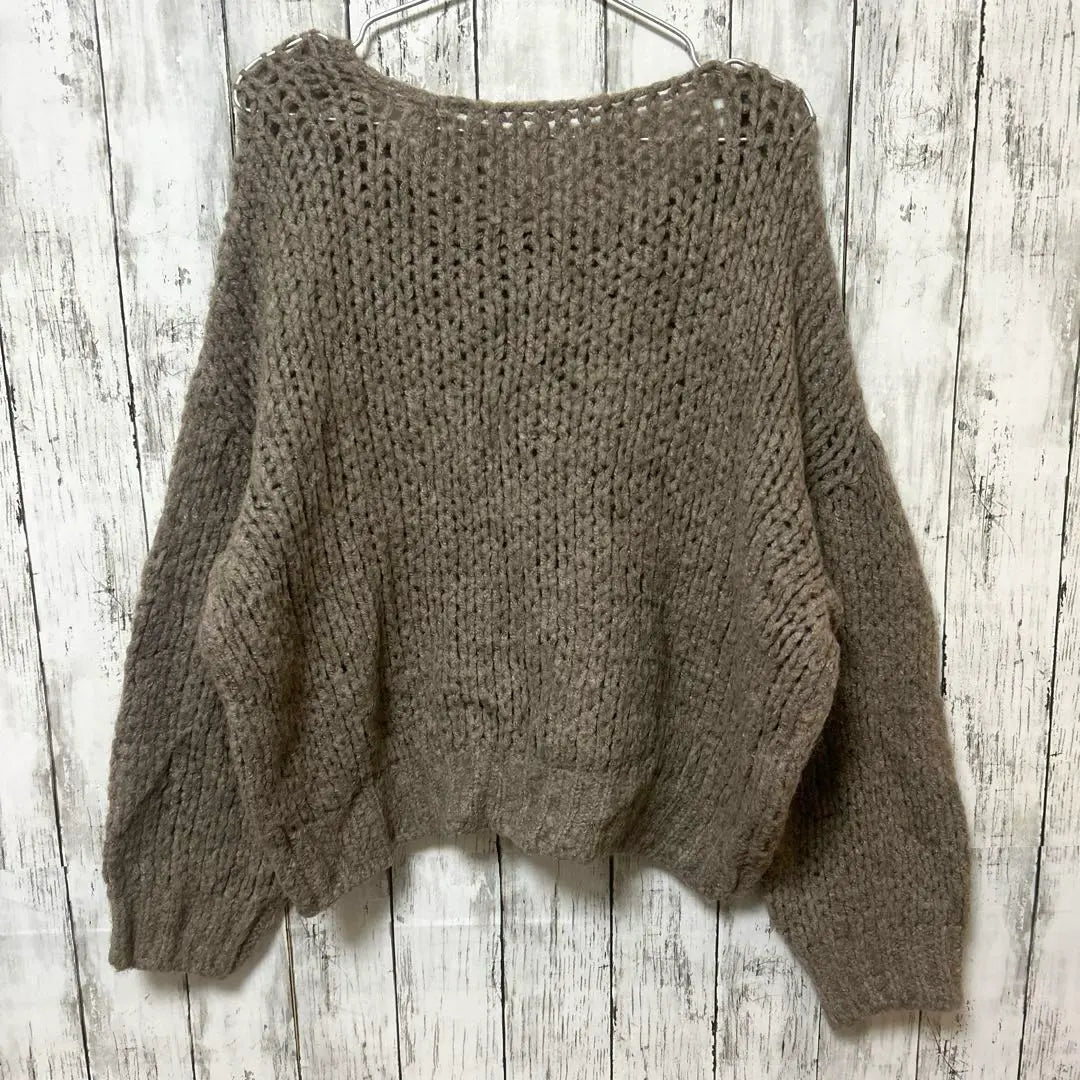 [knit] Round neck loose knit for women freesize brown | 【knit】ラウンドネックルーズニット レディースfreesize ブラウン