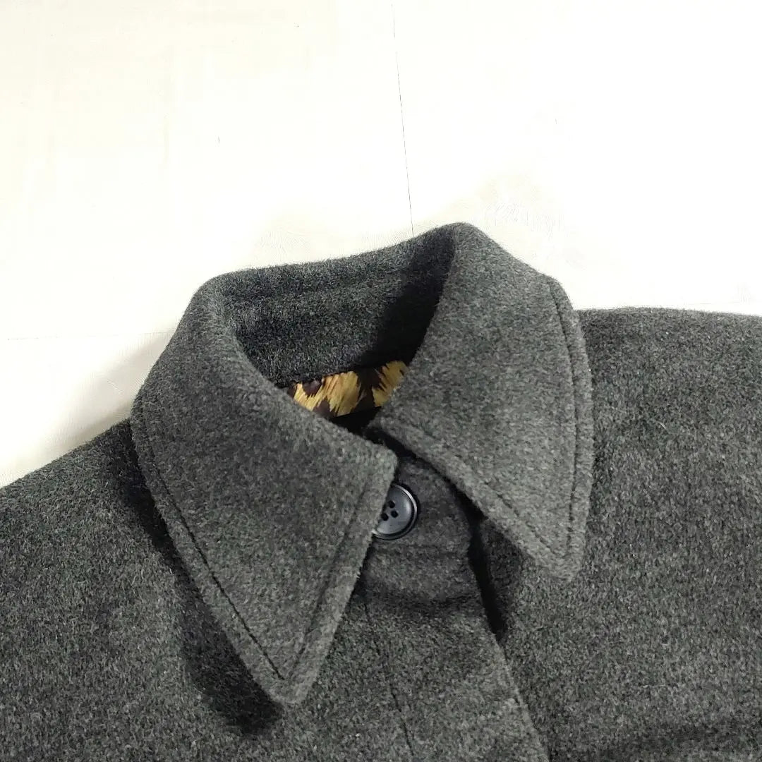 [Good condition] Cecil Macbee Beautiful silhouette Angora blend leopard lining trench coat