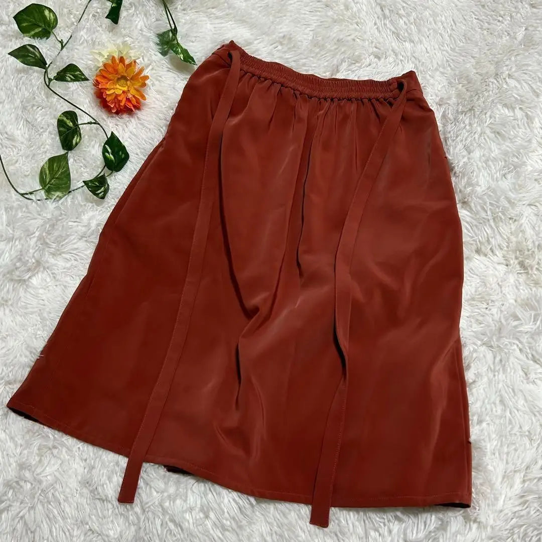 [SISVEIL] Skirt (38) Wrapped skirt style ribbon with elastic back, wine red