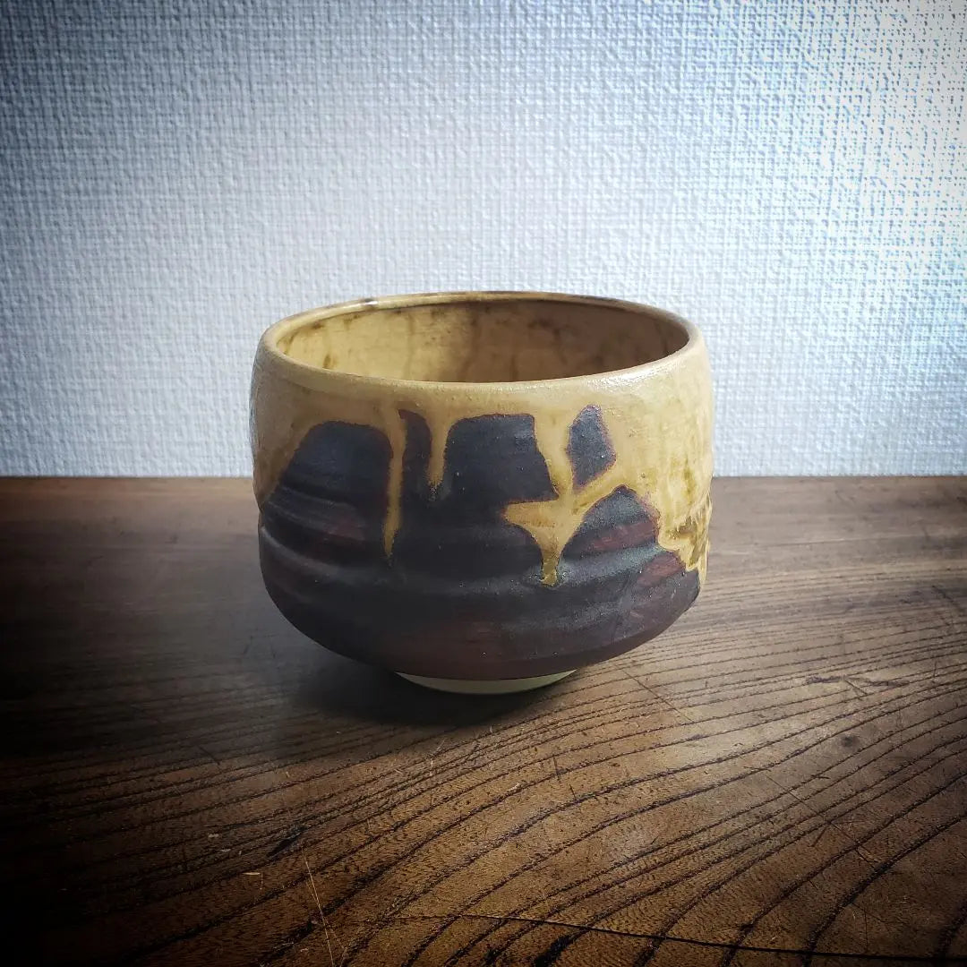 Tea bowl, matcha tea bowl, tea ceremony utensils, tea utensils, tea ceremony, name, Seiryu, repair, Kintsuji, yellow, brown, tiger pattern