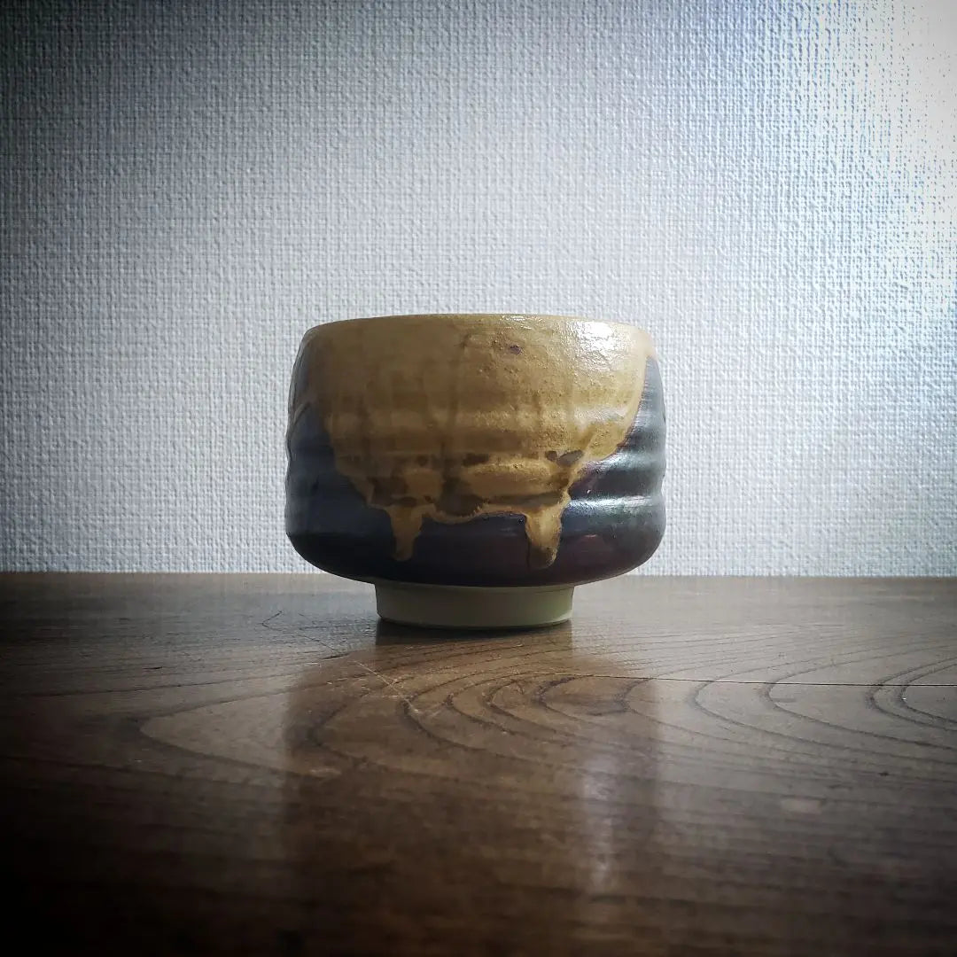 Tea bowl, matcha tea bowl, tea ceremony utensils, tea utensils, tea ceremony, name, Seiryu, repair, Kintsuji, yellow, brown, tiger pattern