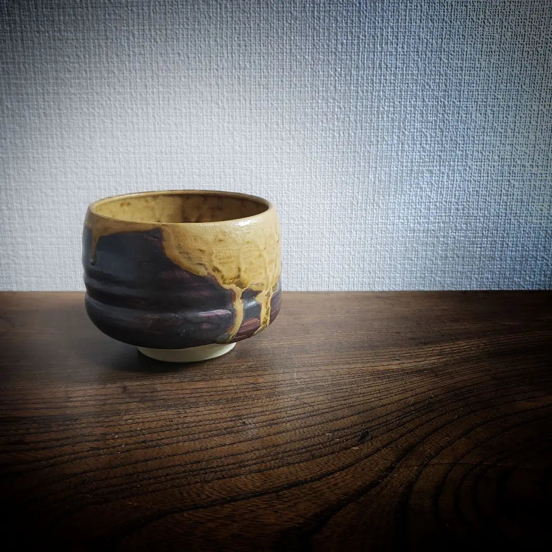 Tea bowl, matcha tea bowl, tea ceremony utensils, tea utensils, tea ceremony, name, Seiryu, repair, Kintsuji, yellow, brown, tiger pattern