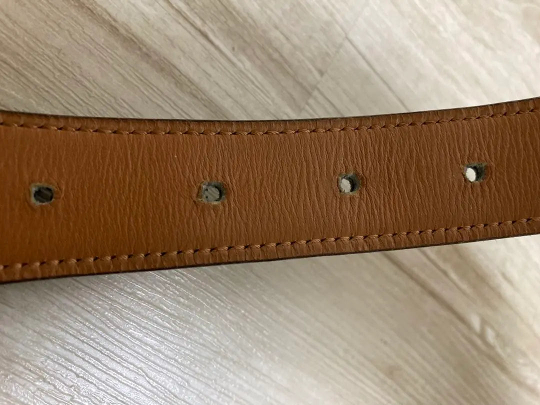 HERMES Leather Belt Black/Brown