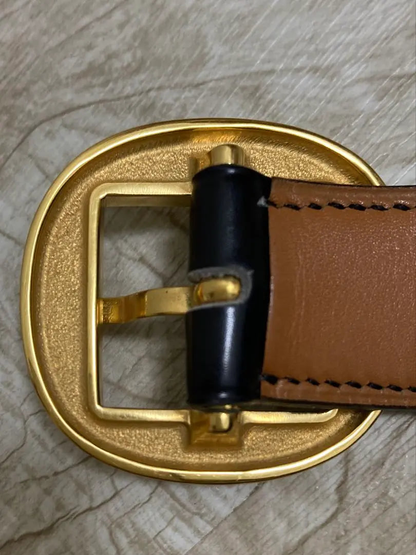 HERMES Leather Belt Black/Brown