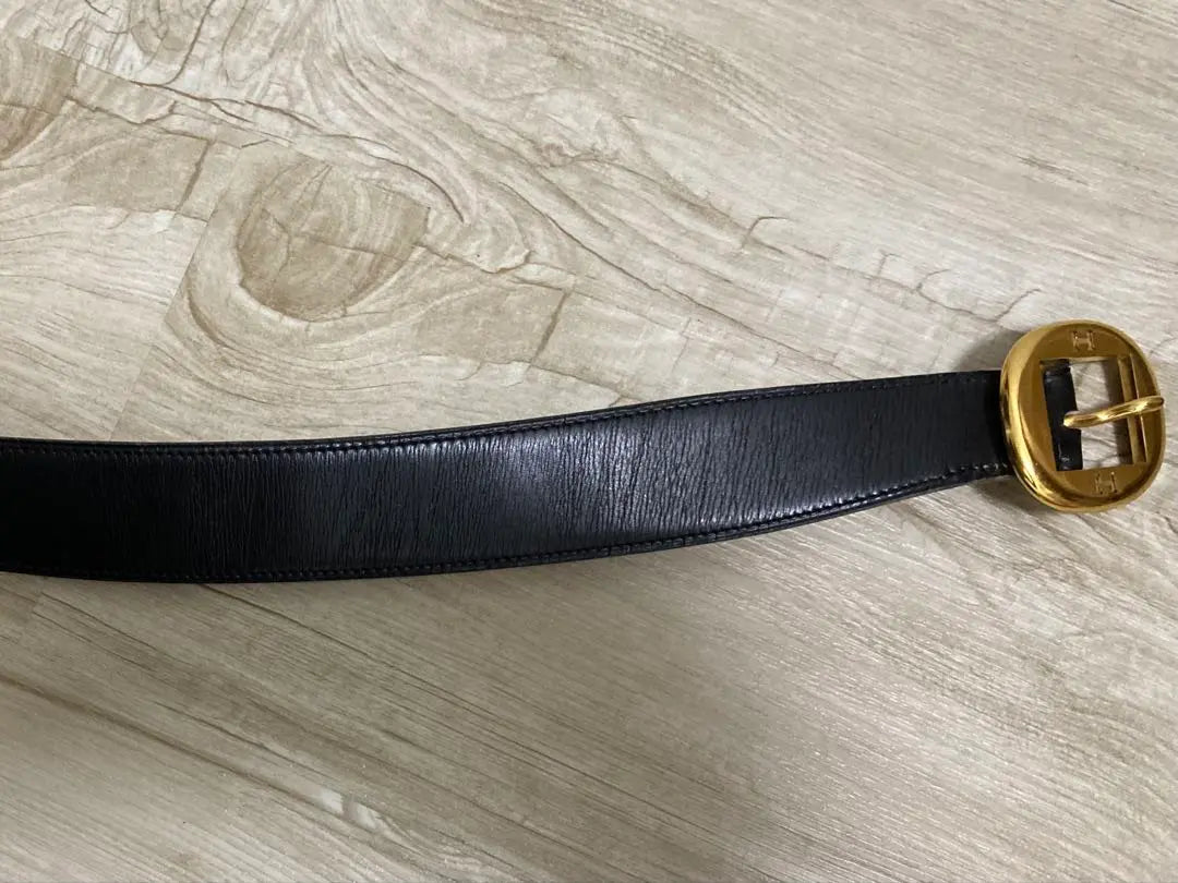 HERMES Leather Belt Black/Brown