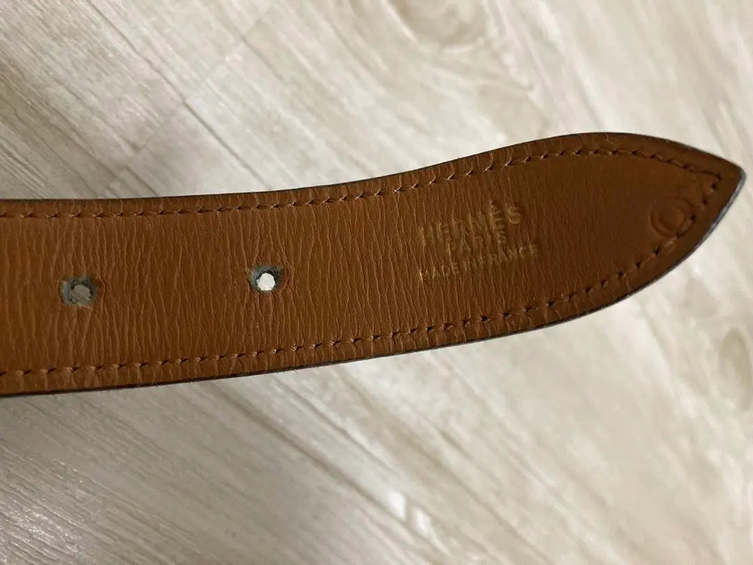 HERMES Leather Belt Black/Brown