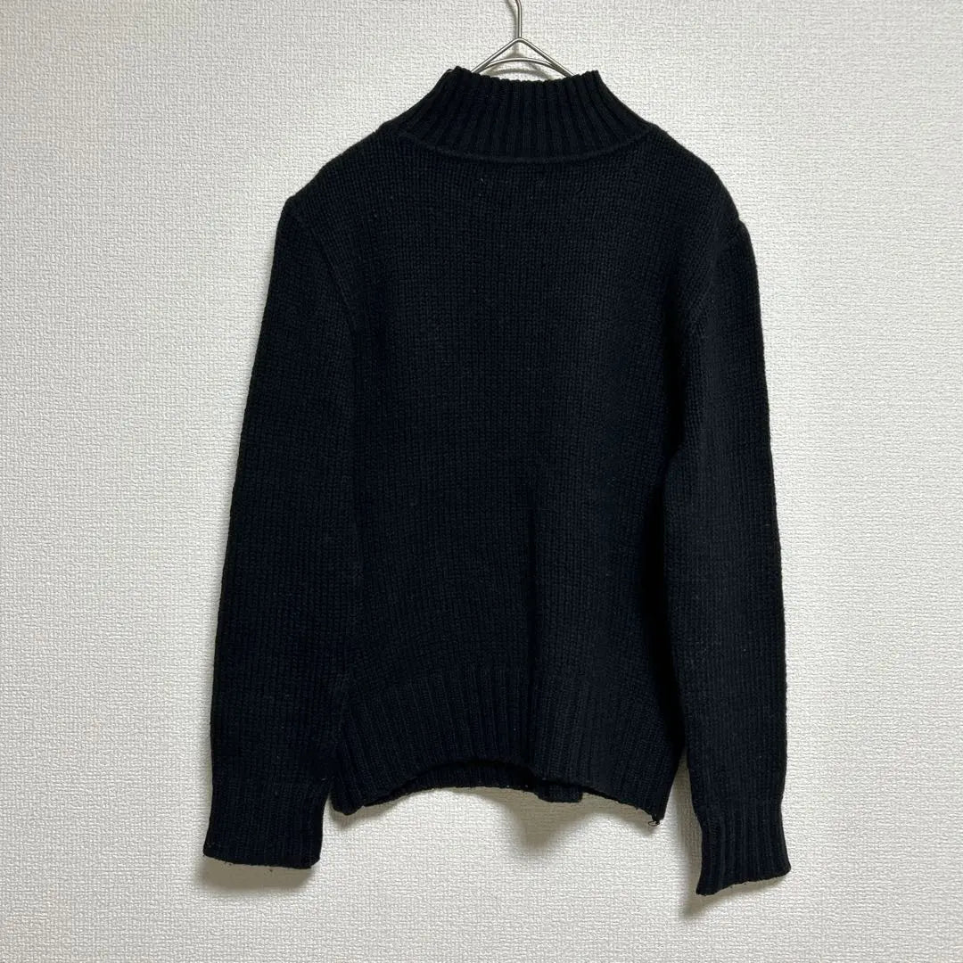 R244 [Make Let] Knit Sweater Long Sleeve Wool Millefeuille Black | r244【メイクレット】ニットセーター　長袖　ウール　ミルフィーユ　黒