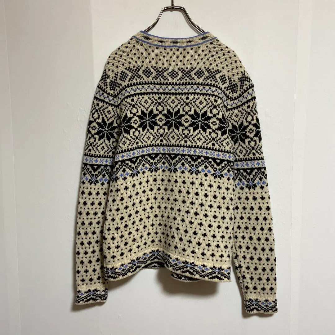 [L.L.Bean] Cardigan, Knit, Long Sleeve, Nordic Pattern, Cute, M