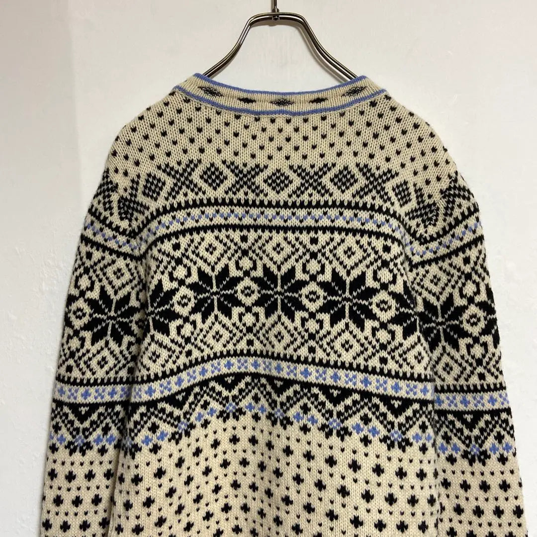 [L.L.Bean] Cardigan, Knit, Long Sleeve, Nordic Pattern, Cute, M