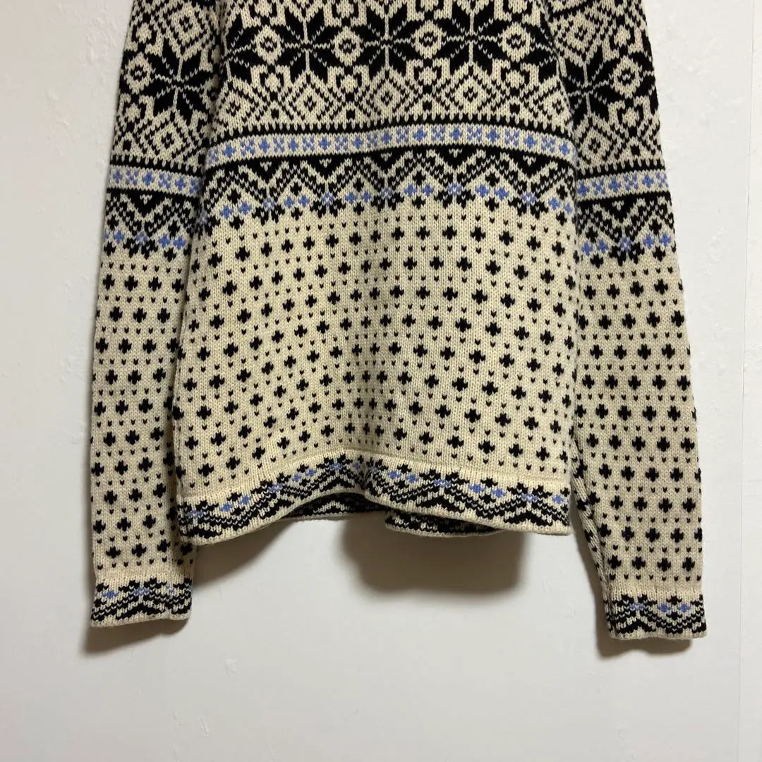 [L.L.Bean] Cardigan, Knit, Long Sleeve, Nordic Pattern, Cute, M