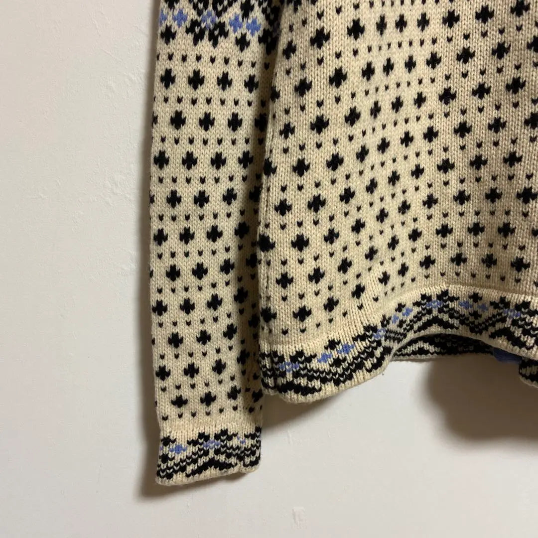 [L.L.Bean] Cardigan, Knit, Long Sleeve, Nordic Pattern, Cute, M