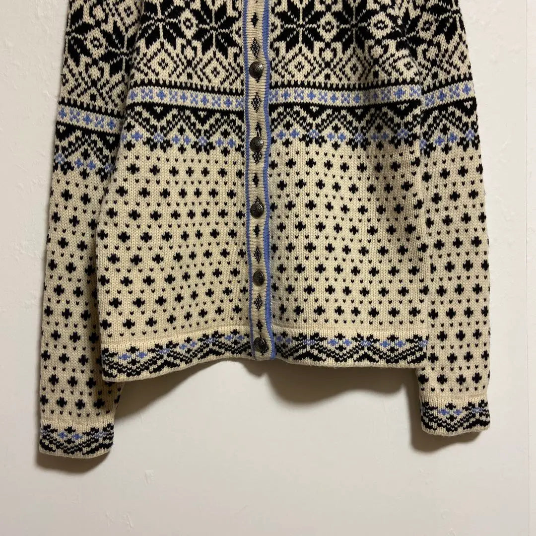 [L.L.Bean] Cardigan, Knit, Long Sleeve, Nordic Pattern, Cute, M