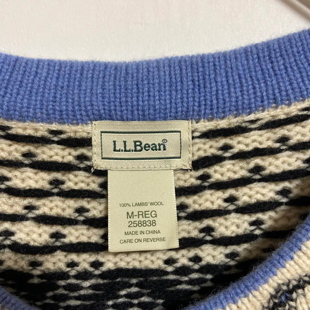 [L.L.Bean] Cardigan, Knit, Long Sleeve, Nordic Pattern, Cute, M