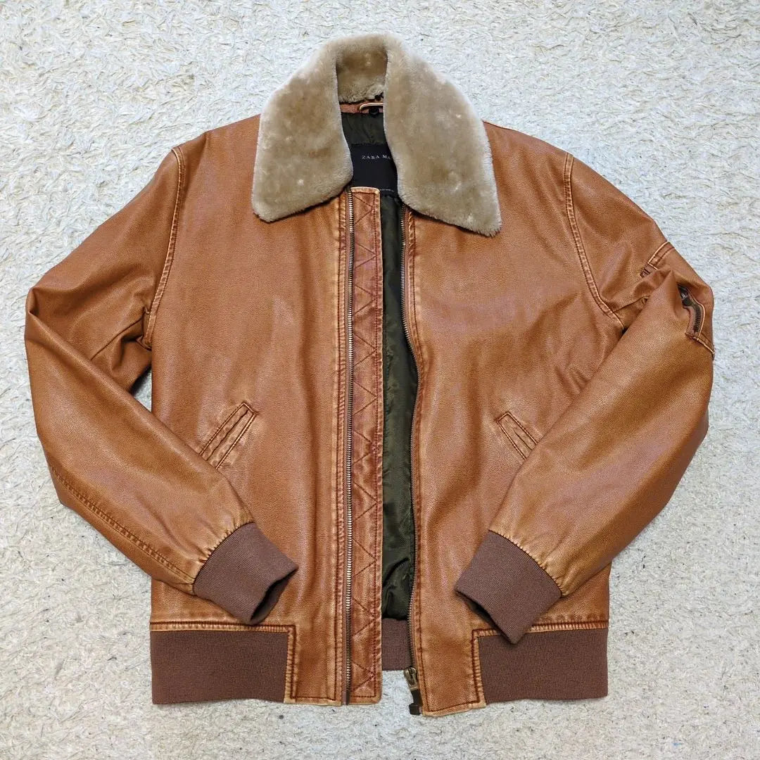 2-45 [Good condition] ZARA faux leather jacket G1